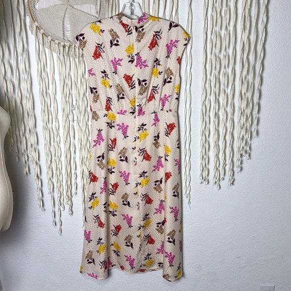 Ann Taylor NWT Ivory Floral Print Silky Mini Dress Size 2 - Picture 12 of 15